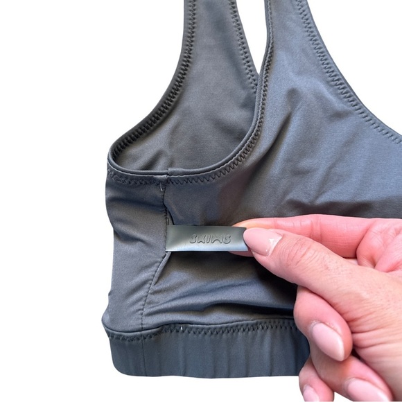 SKIMS Swim Tank Bikini Top Gunmetal Size M NWOT Sculpting Minimalist Swimwear - Picture 5 of 5